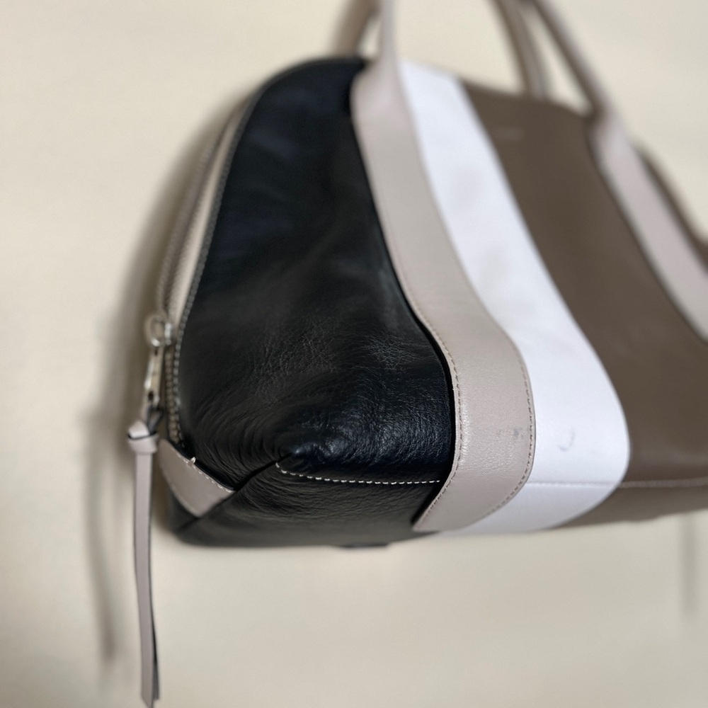 Coach Bleeker Preston Satchel/ Crossbody/Colorblock Blk/Gray/Taupe - Picture 8 of 12